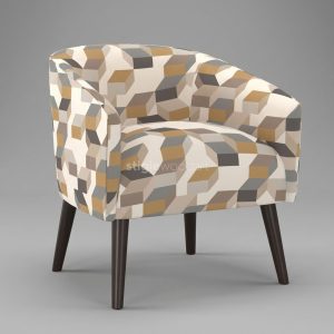 Kursi Sofa Cafe Accent Motif Geometris Modern
