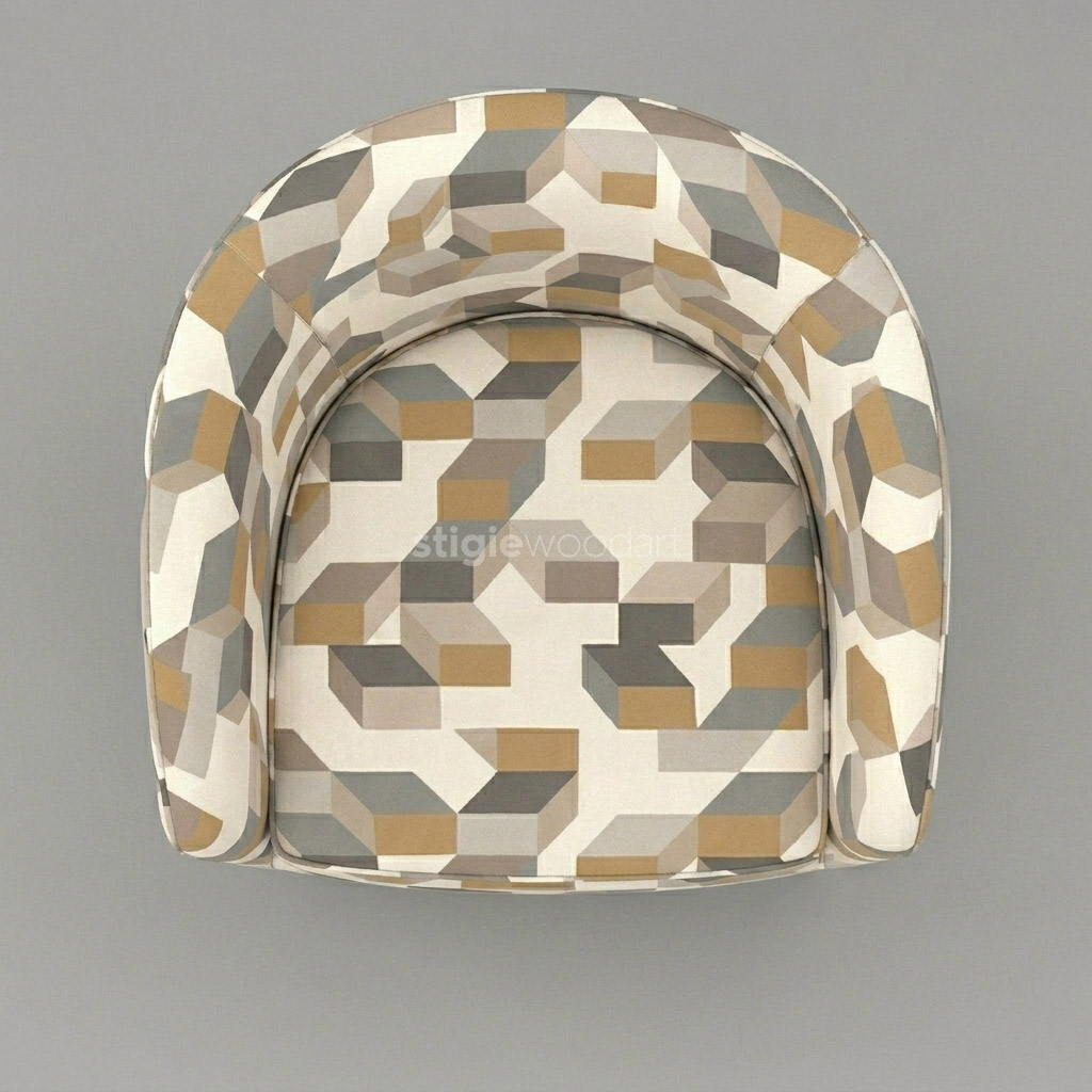 Kursi Sofa Cafe Accent Motif Geometris Modern - Gambar 5