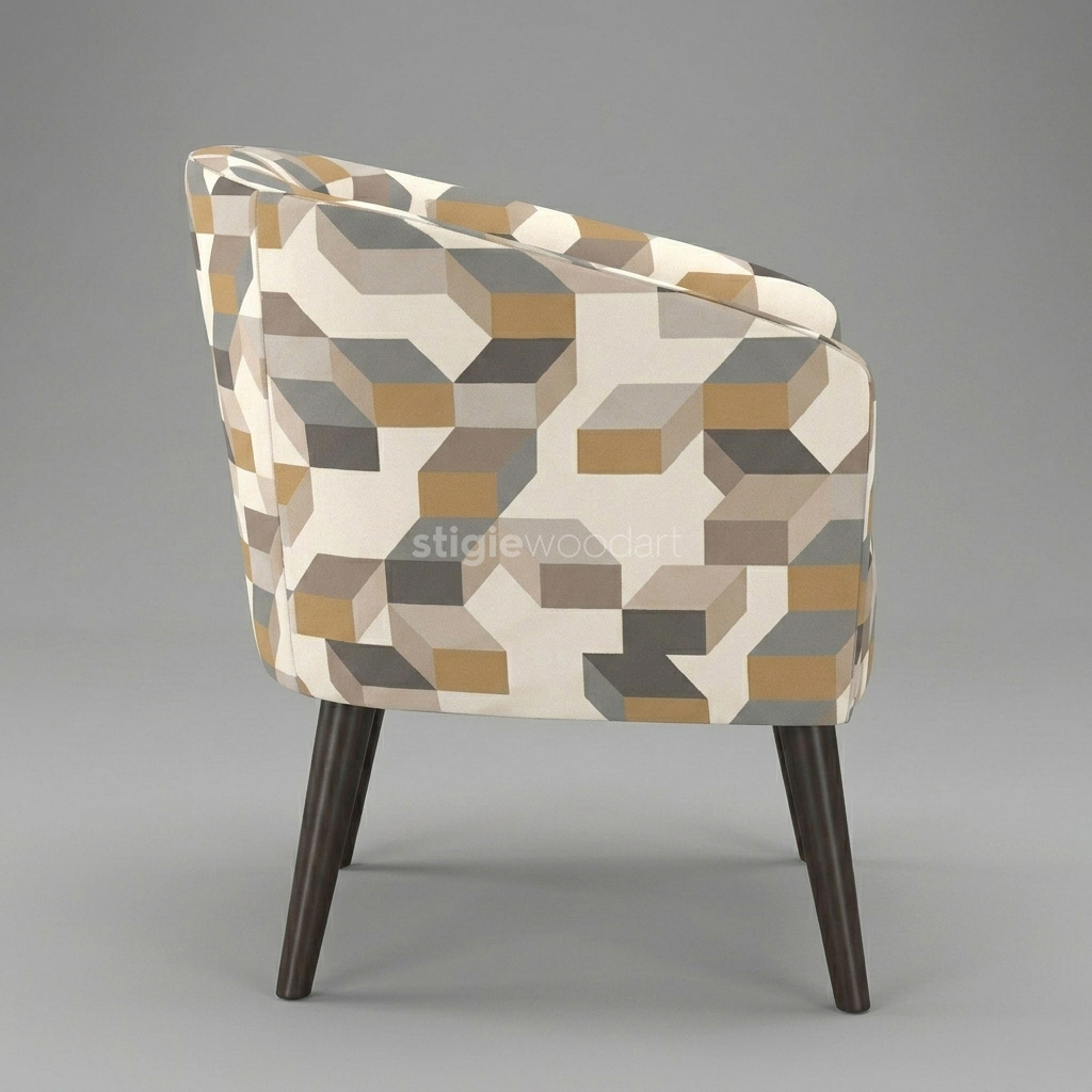 Kursi Sofa Cafe Accent Motif Geometris Modern - Gambar 4