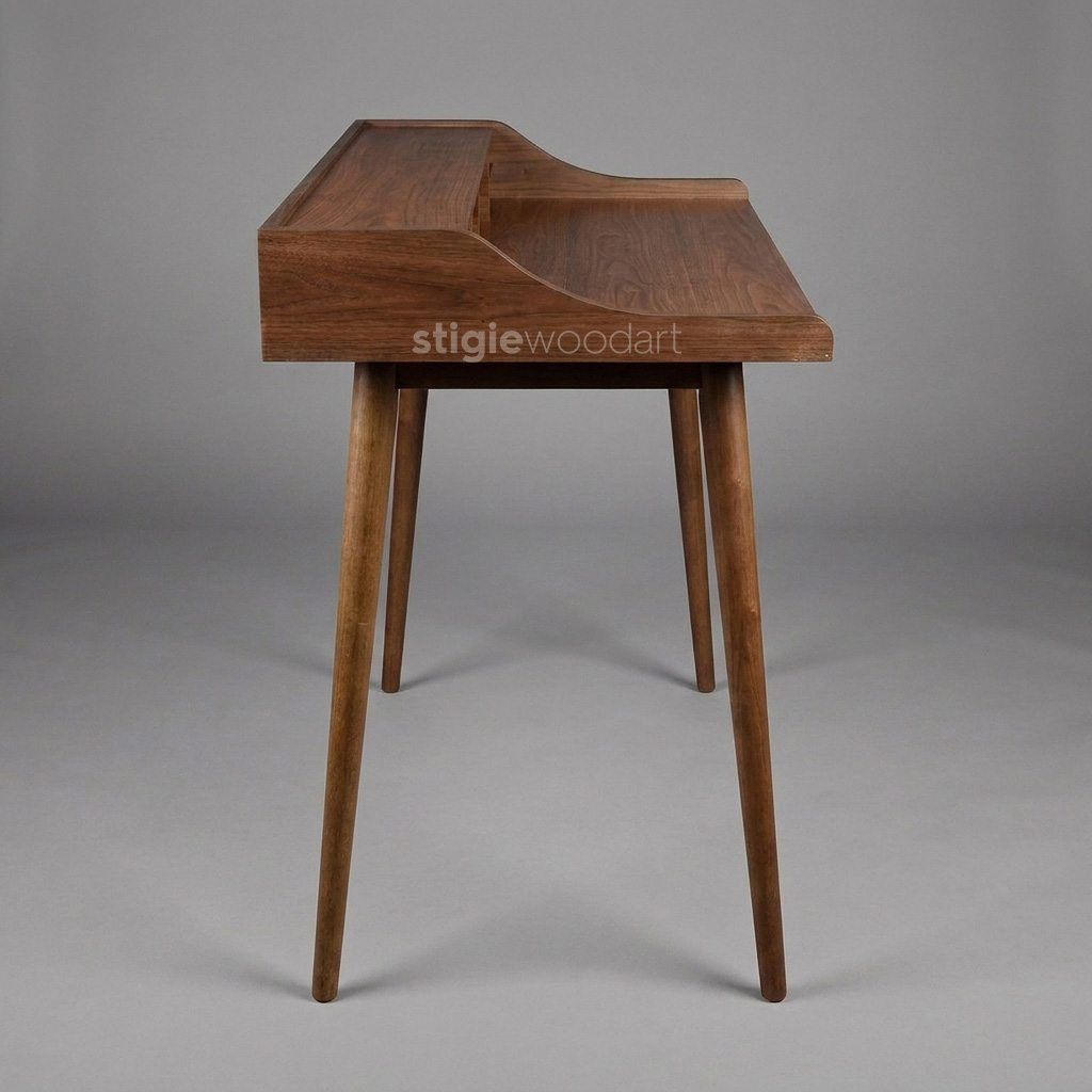 Meja Kerja Kayu Jati Scandinavian Minimalis - Gambar 4