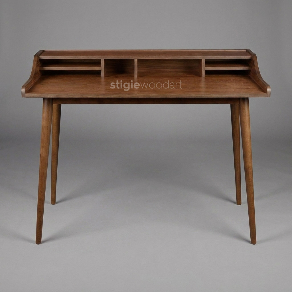 Meja Kerja Kayu Jati Scandinavian Minimalis - Gambar 3