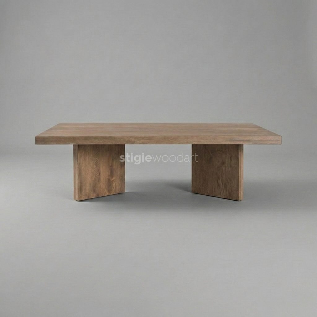 Meja Kopi Cafe Kayu Jati Solid Modern Minimalis - Gambar 3