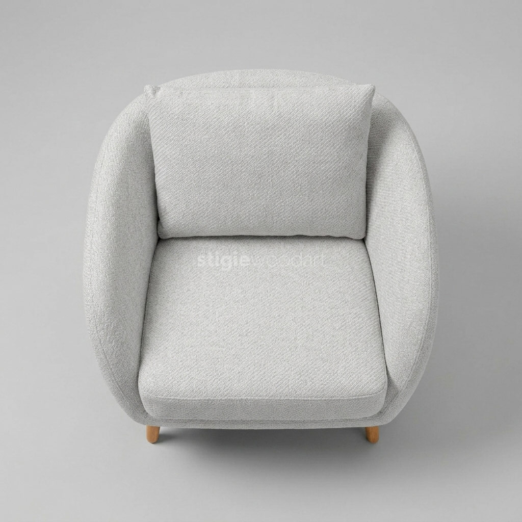 Sofa Cafe Accent Minimalis Bouclé - Gambar 5