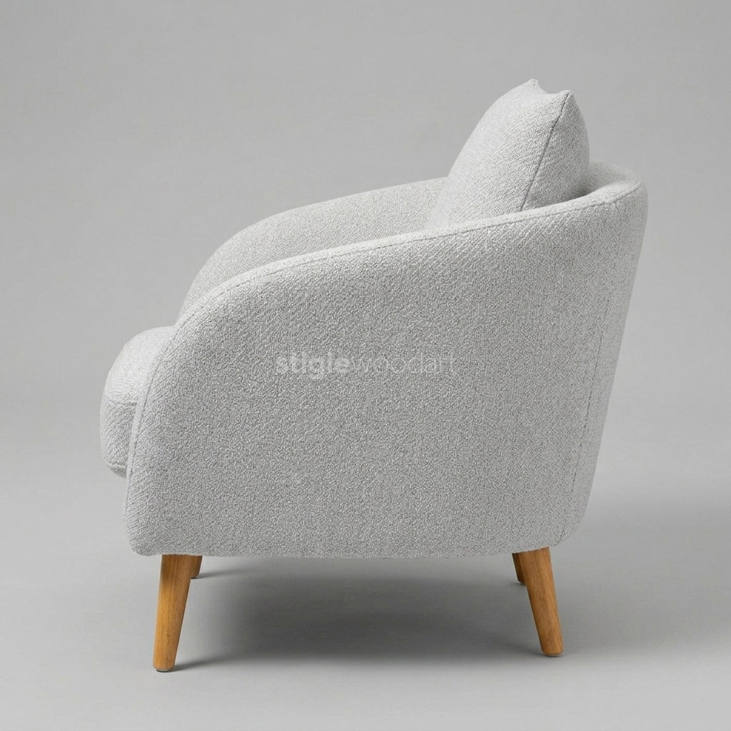 Sofa Cafe Accent Minimalis Bouclé - Gambar 4