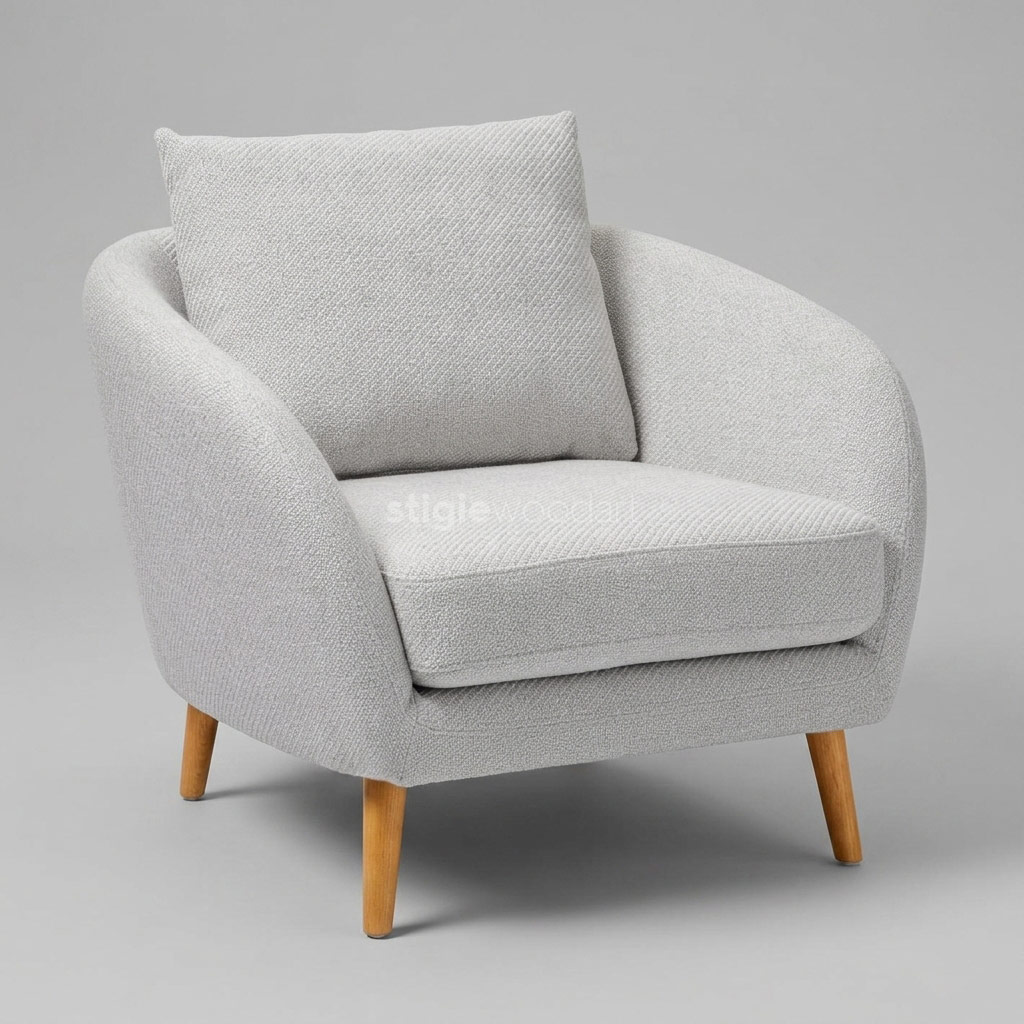 Sofa Cafe Accent Minimalis Bouclé