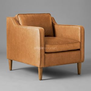 Sofa Lounge Kulit Hotel Minimalis Caramel