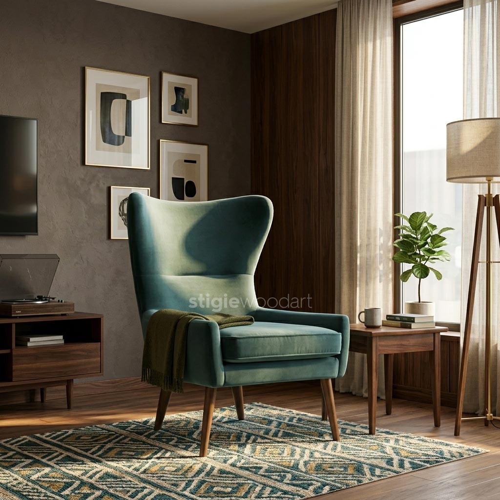 Wing Chair Cafe Minimalis Modern Tosca - Gambar 2