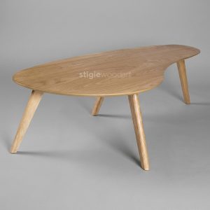Coffee Table Kayu Jati Natural Minimalis Elegan