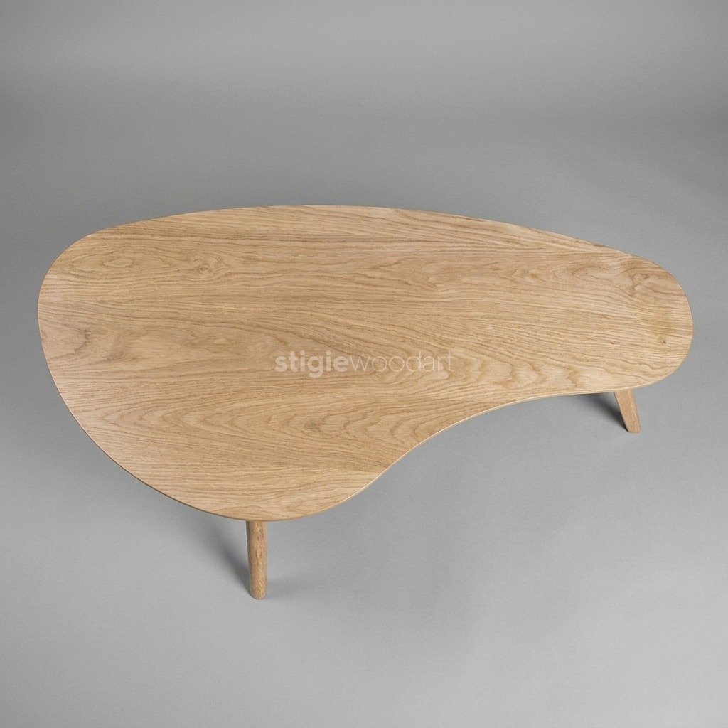 Coffee Table Kayu Jati Natural Minimalis Elegan - Gambar 5