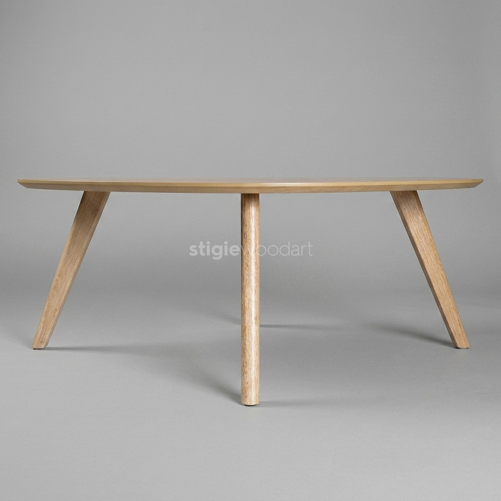 Coffee Table Kayu Jati Natural Minimalis Elegan - Gambar 3