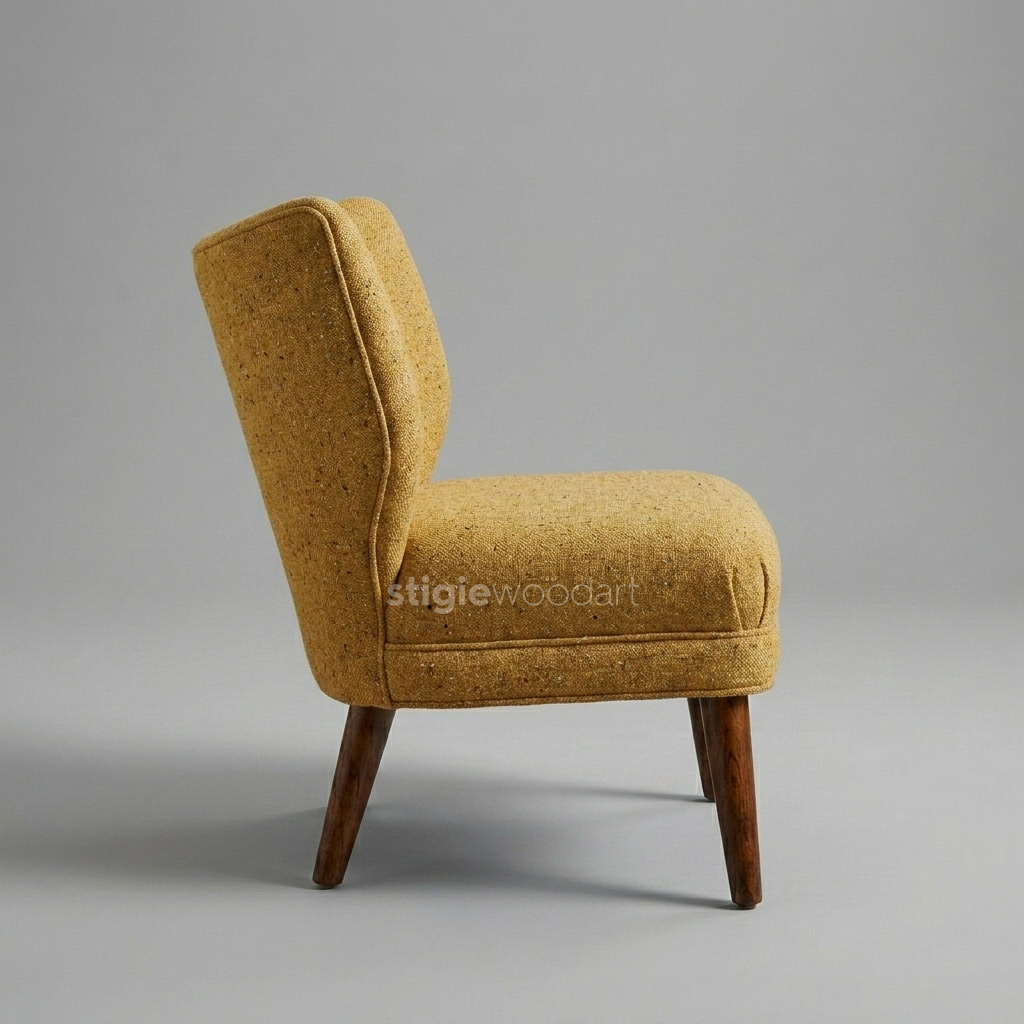 Kursi Accent Kayu Jati Wingback Minimalis - Gambar 4