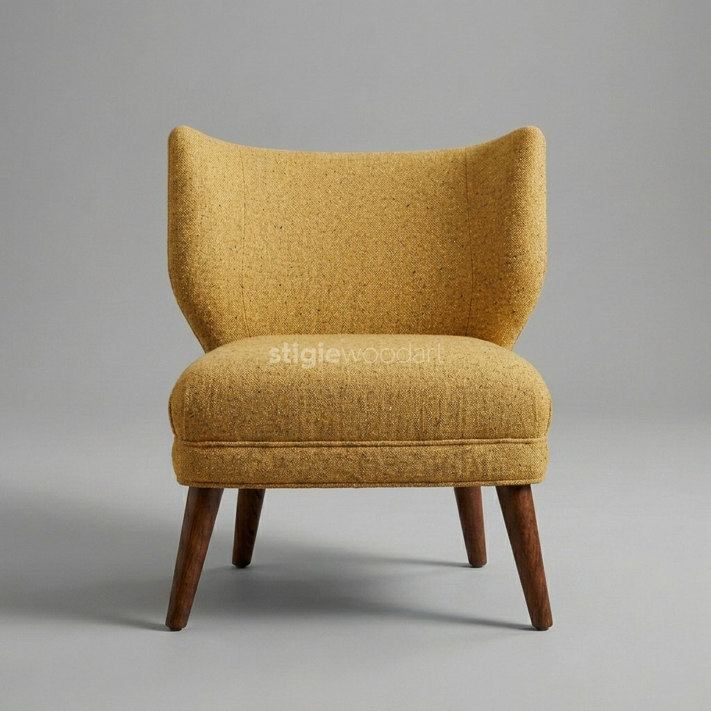 Kursi Accent Kayu Jati Wingback Minimalis - Gambar 3