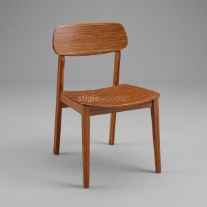 Kursi Cafe Kayu Jati Minimalis Sandaran Rounded