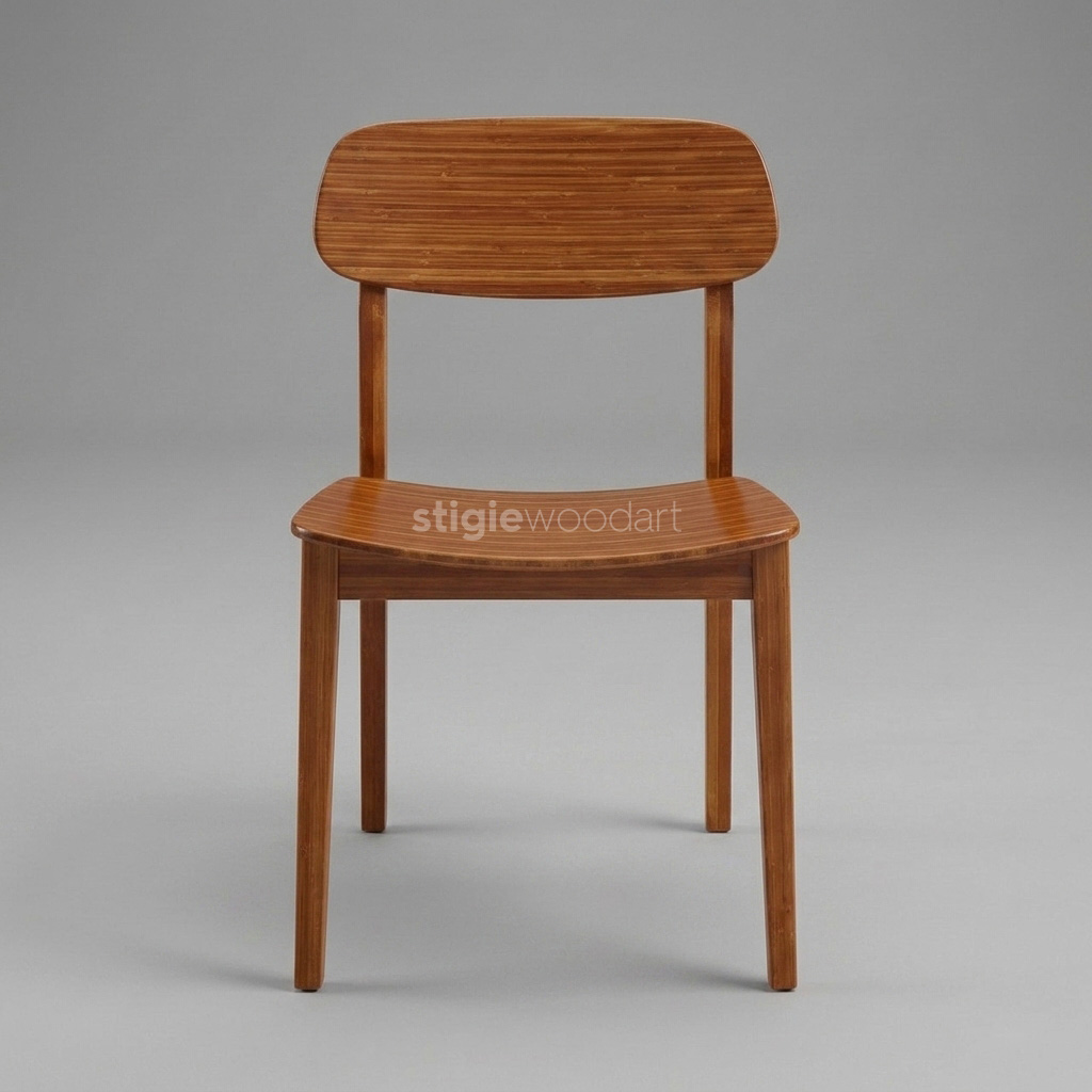 Kursi Cafe Kayu Jati Minimalis Sandaran Rounded - Gambar 3