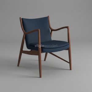 Kursi Lounge Cafe Kayu Jati Minimalis Mid-Century