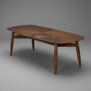 Meja Makan Kayu Jati Oval Minimalis