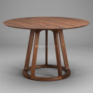 Meja Makan Resto Bulat Kayu Jati Minimalis Elegan