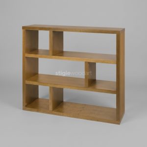 Rak Buku Kayu Jati Minimalis Geometris Elegan