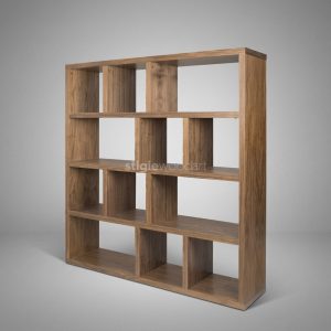 Rak Buku Minimalis Modern Kayu Jati