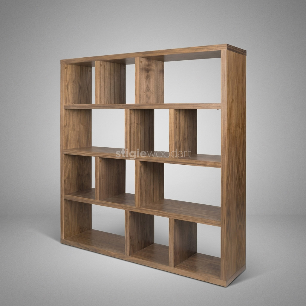 Rak Buku Minimalis Modern Kayu Jati