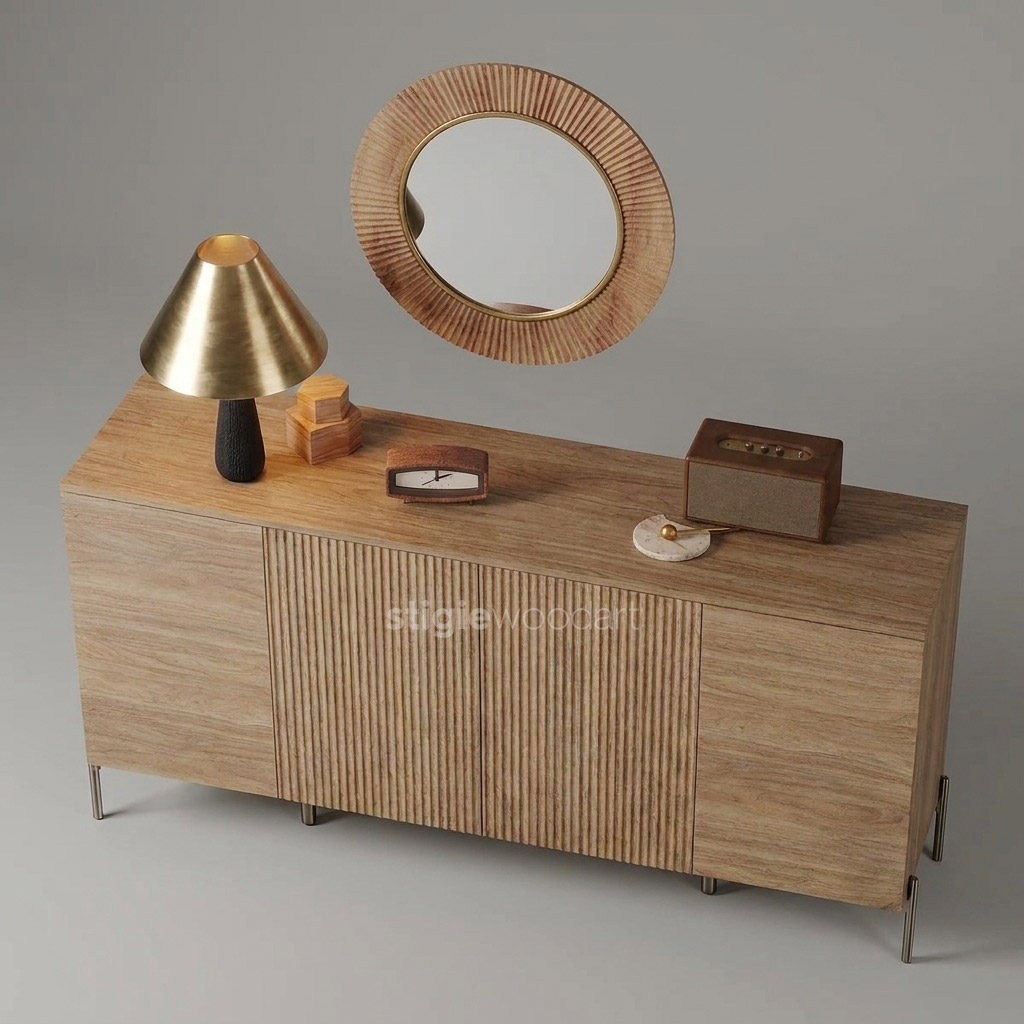 Sideboard Kayu Jati Minimalis Interior Modern - Gambar 5