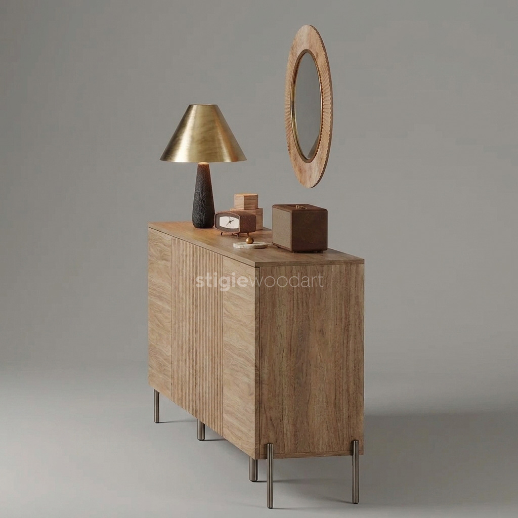 Sideboard Kayu Jati Minimalis Interior Modern - Gambar 4