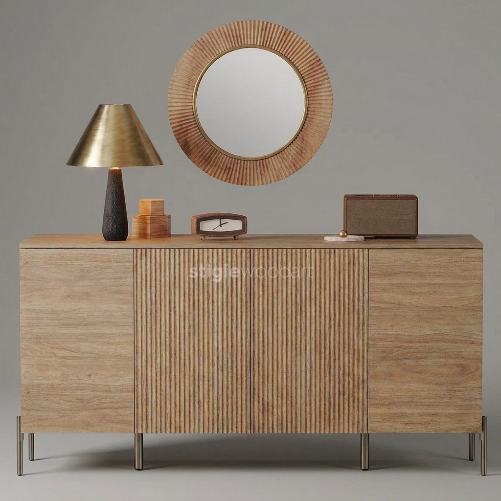 Sideboard Kayu Jati Minimalis Interior Modern - Gambar 3