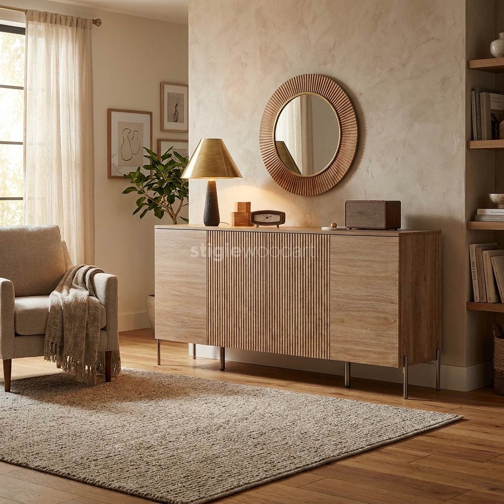 Sideboard Kayu Jati Minimalis Interior Modern - Gambar 2