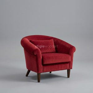 Sofa Accent Velvet Merah Maroon Minimalis
