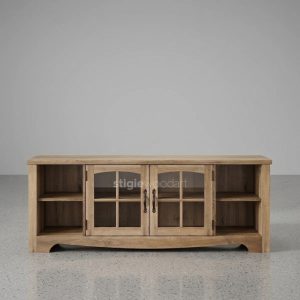 TV Cabinet Kayu Jati Natural Minimalis