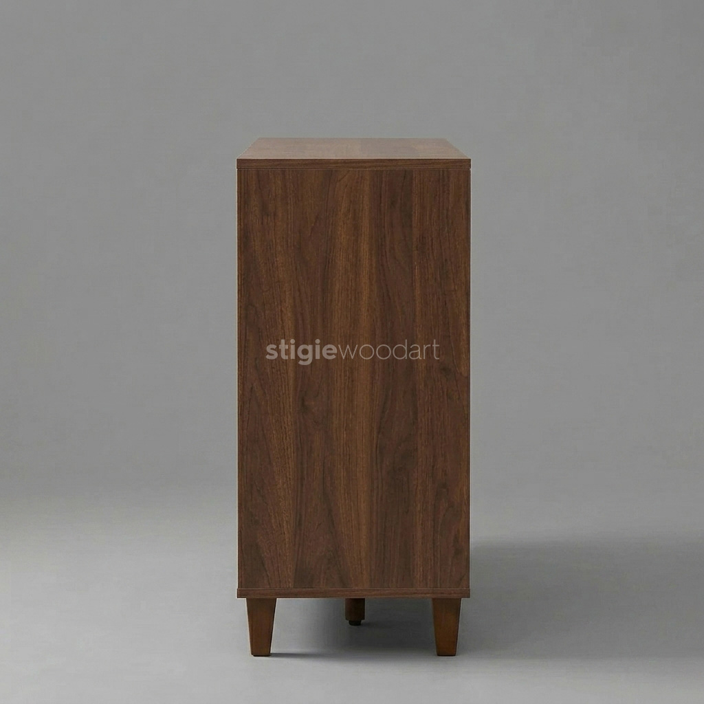 TV Cabinet Kayu Jati Minimalis Vertikal Elegan - Gambar 4