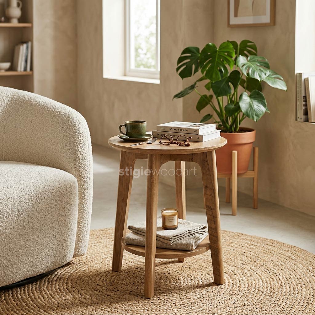 Coffee Table Cafe Kayu Jati Natural Minimalis Terbaru - Gambar 2