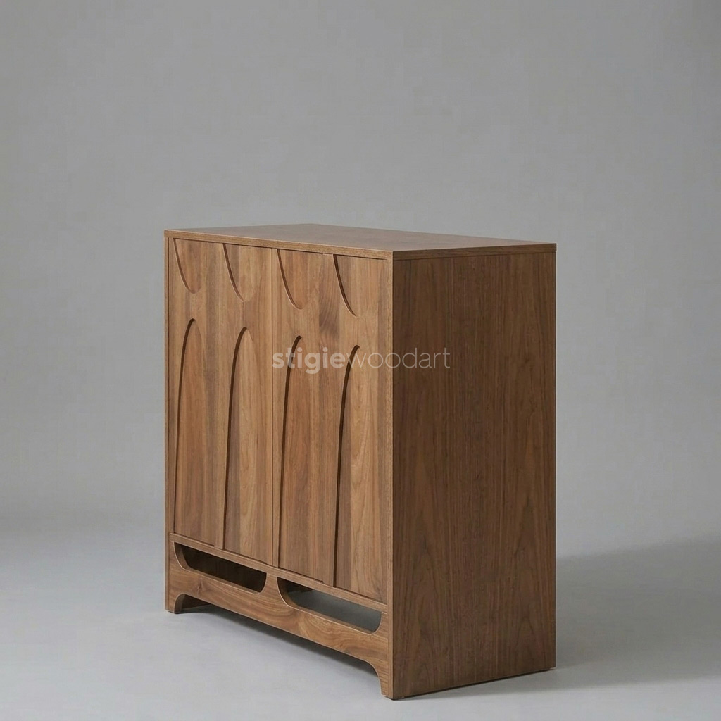 Kabinet Resort Kayu Jati Minimalis Ukiran Modern - Gambar 3