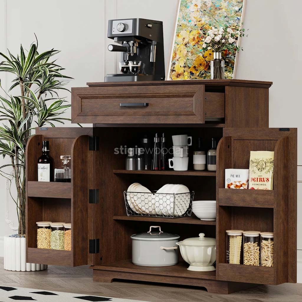 Lemari Buffet Dapur Kayu Jati Minimalis - Gambar 3