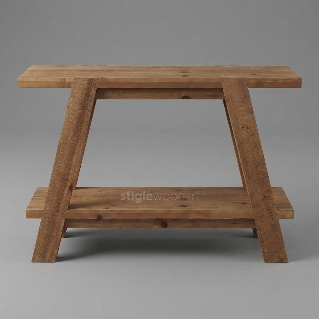 Meja Konsol Resto Kayu Jati Minimalis Natural Elegan - Gambar 3