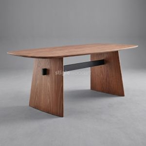 Meja Makan Kayu Jati Minimalis Kaki Panel Elegan
