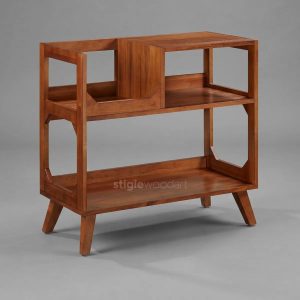 Rak Penyimpanan Kayu Jati Minimalis Mid-Century
