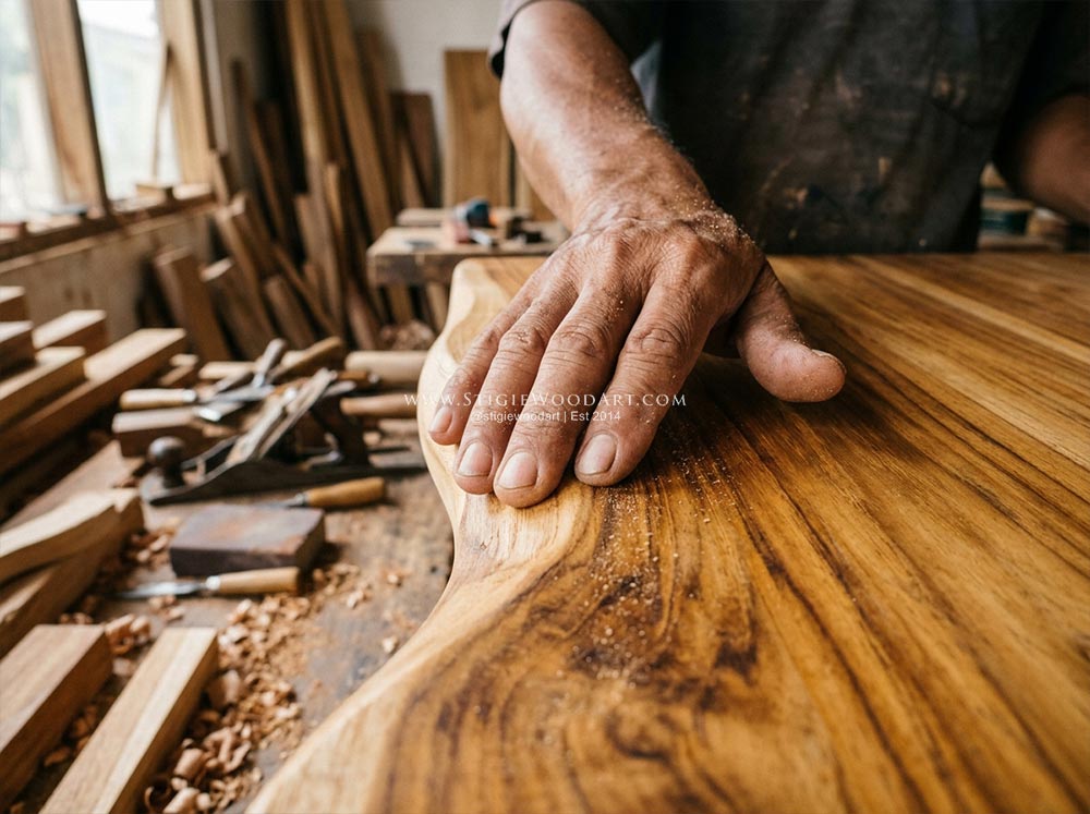 Pemeriksaan finishing produk kayu