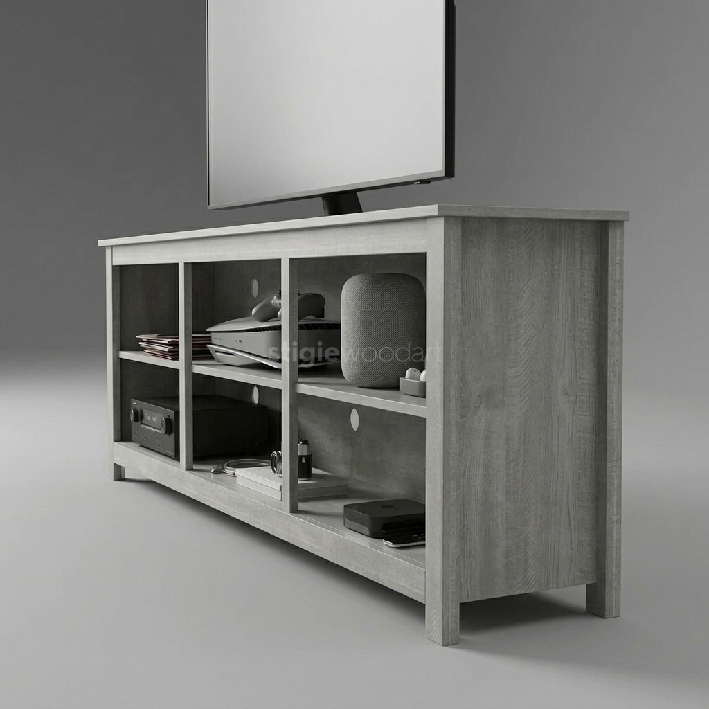 Kabinet TV Hotel Kayu Jati Minimalis Modern - Gambar 4