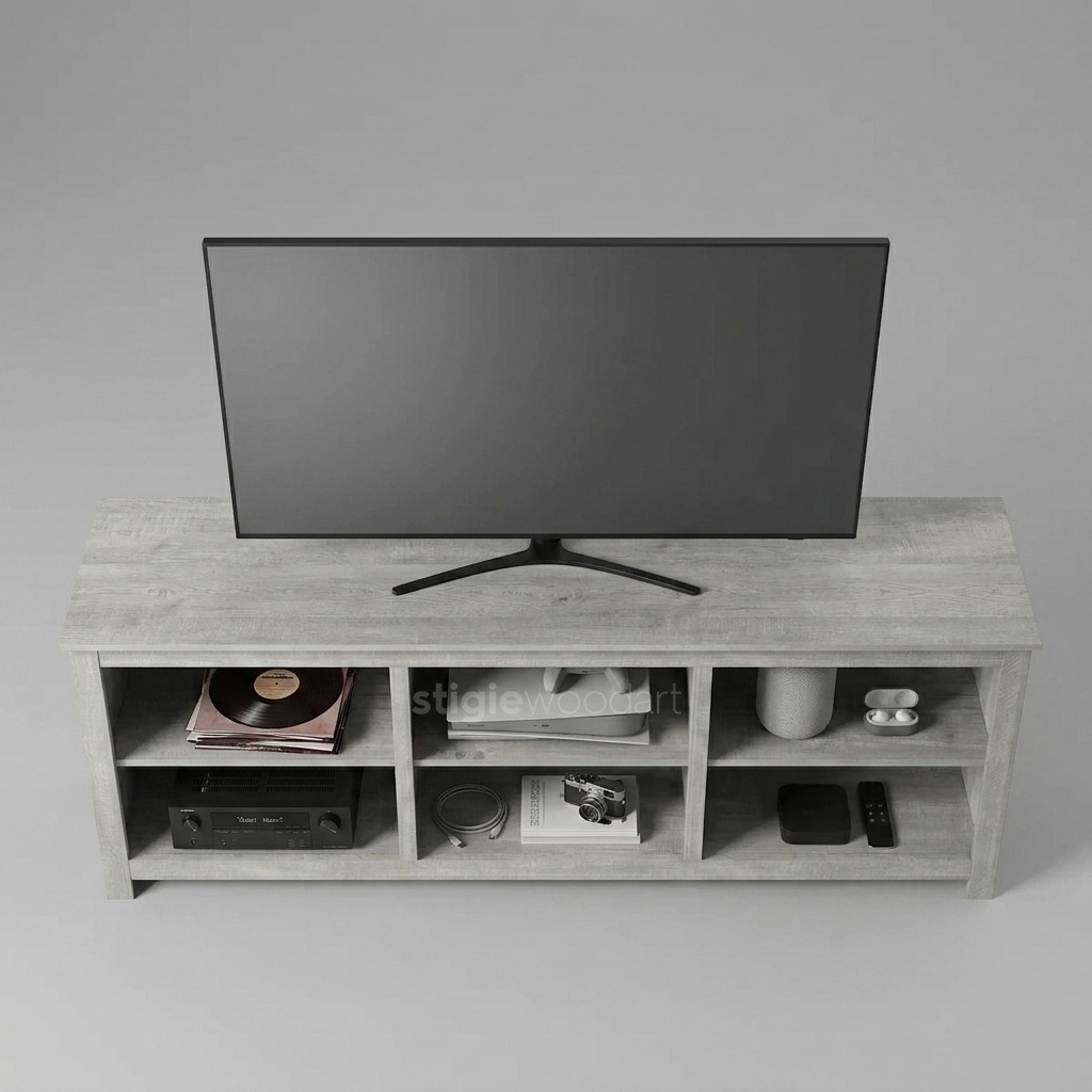 Kabinet TV Hotel Kayu Jati Minimalis Modern - Gambar 3