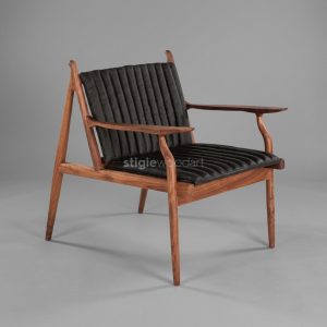 Kursi Sofa Cafe Kayu Jati Minimalis Natural Mid-Century