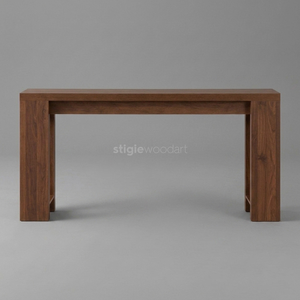 Meja Konsol Cafe Kayu Jati Minimalis Modern Elegan - Gambar 3