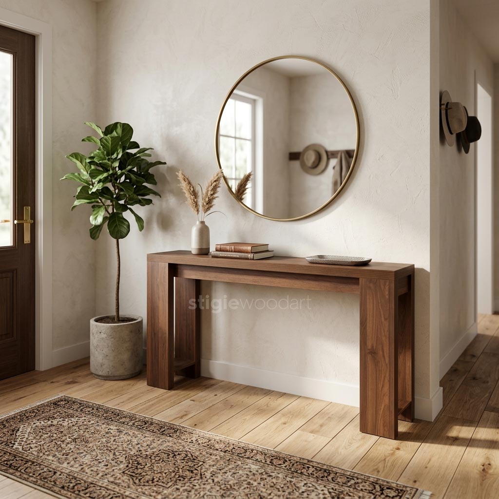 Meja Konsol Cafe Kayu Jati Minimalis Modern Elegan - Gambar 2