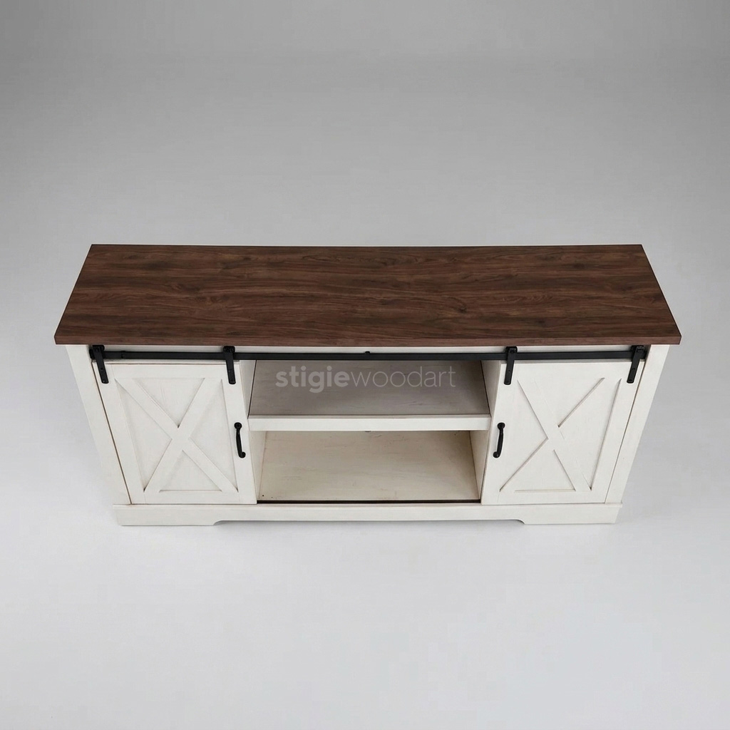TV Cabinet Ruang Keluarga Kayu Jati Minimalis Duco - Gambar 5