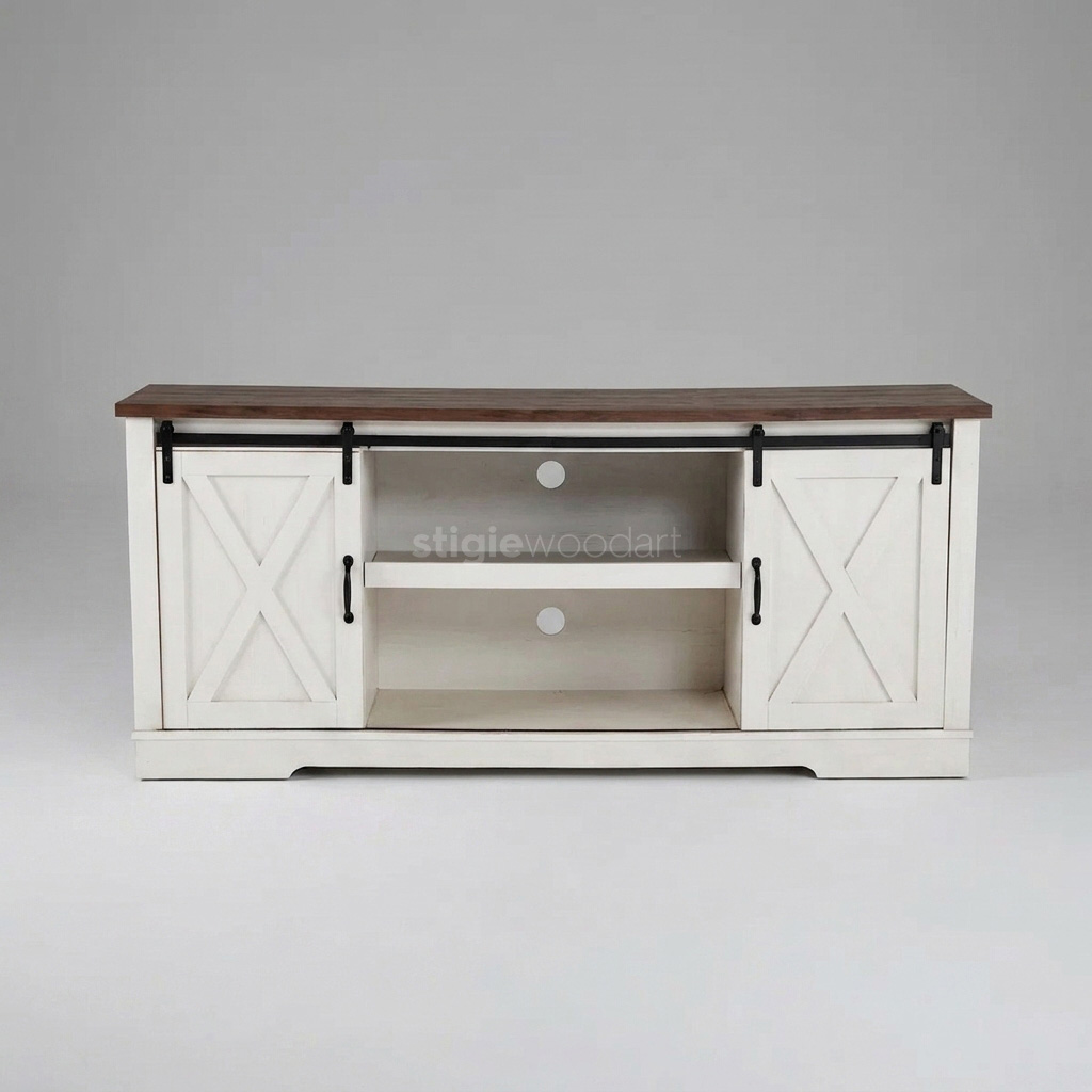 TV Cabinet Ruang Keluarga Kayu Jati Minimalis Duco - Gambar 3